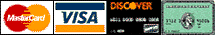  Visa, Mastercard, Discover and American Express accepted